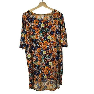 Lularoe Irma Colorful Circle Short Sleeve Tunic Top M
